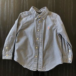 Ralph Lauren Navy Gingham Buttondown 4T